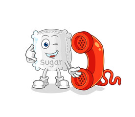 sugar sack call mascot. cartoon vector