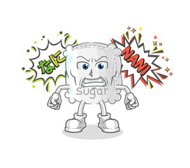 sugar sack anime angry vector. cartoon character