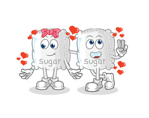 sugar sack dating cartoon. character mascot vector