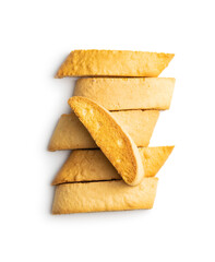 Sweet anicini cookies. Italian biscotti with anise flavor isolated on white background.