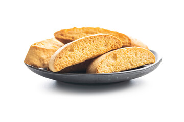 Sweet anicini cookies. Italian biscotti with anise flavor isolated on white background.