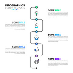 Infographic template. Vertical timeline with 5 steps