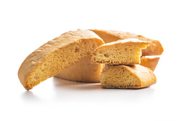 Sweet anicini cookies. Italian biscotti with anise flavor isolated on white background.