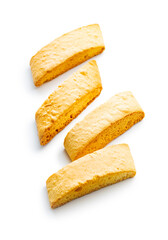 Sweet anicini cookies. Italian biscotti with anise flavor isolated on white background.
