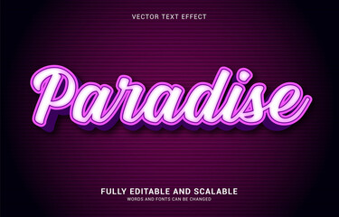 editable text effect, Paradise style
