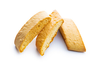 Sweet anicini cookies. Italian biscotti with anise flavor isolated on white background.