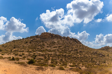un paysage d&eacute;sertique en Tunisie