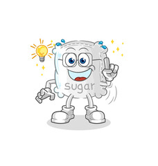 sugar sack got an idea cartoon. mascot vector