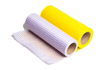 Kitchen towels bamboo roll isolated on a white background