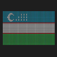 Uzbekistan flag with grunge texture in dot style. Abstract vector illustration of a flag with halftone effect for wallpaper. Happy Independence Day background concept.