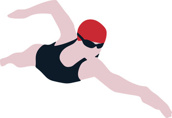 수영 여름 휴가 운동 일러스트 벡터 디자인