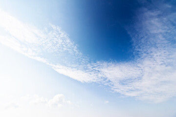 fluffy clouds on a blue sky. nature scenery in morning light