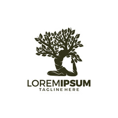 Obraz premium Tree of Life Yoga Logo Design