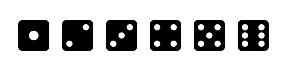 Game dice icon set simple design