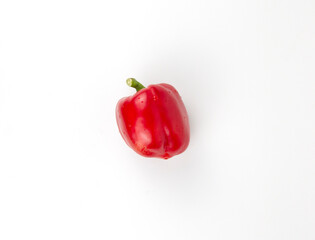 Organic Red bell pepper isolated on white background