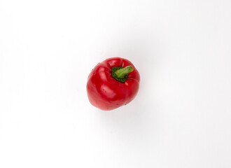 Red bell pepper isolated on white background