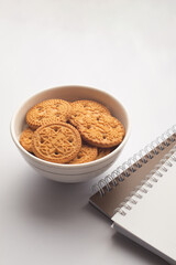 Butter biscuits. Sweet cookies on plate