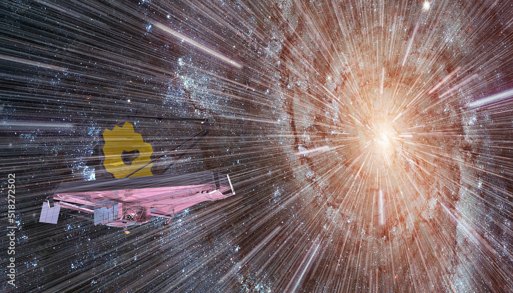 Sticker james webb space telescope in space 