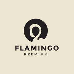 flamingo logo design vector illustration icon