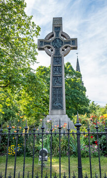 Ancient and historic cross in a public park