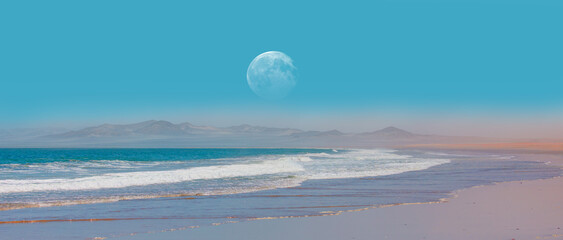 Namib desert with Atlantic ocean meets near Skeleton coast - 
Namibia, South Africa