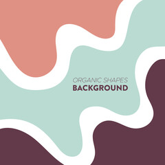 Organic shapes background. Hand drawn autumnal colors banner. For social media post, web, promotional banner, advertising and branding. Vector illustration, flat design