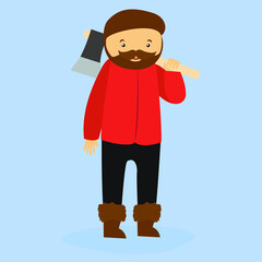 man with an ax in his hands