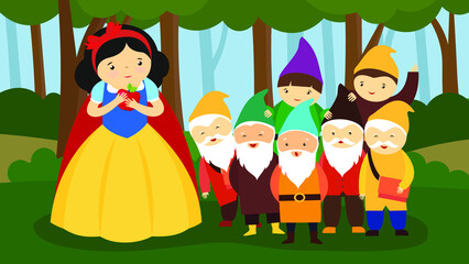Snow White with an Apple and the Seven Dwarfs