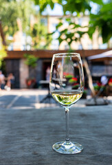 white wine on the terrace