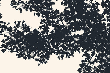 Fototapeta na wymiar Silhouette Of Ginkgo Tree. Vector Illustration.