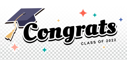 Congrats graduation hat banner design
