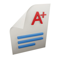 Exam score 3d rendering isometric icon.