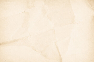 Brown recycled kraft paper crumpled vintage texture background for letter. Abstract parchment old retro page grunge blank.