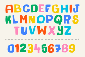 Hand Drawn Colorful Childlike Alphabet Set Design