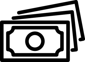 cash money vector icon - linear and outline style.