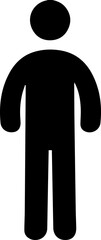 standing straight man silhouette vector icon