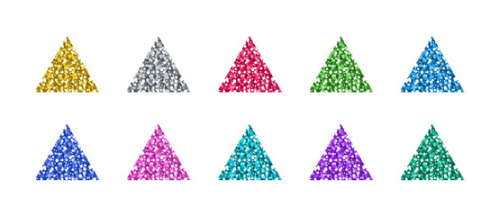 Glitter Triangle Set In Differently Colors
