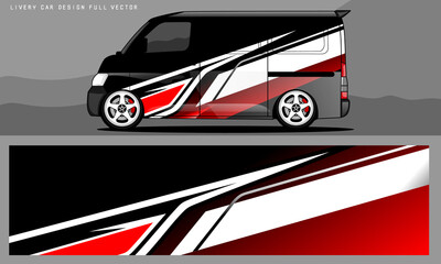 van livery graphic vector. abstract grunge background design for vehicle vinyl wrap and car branding	