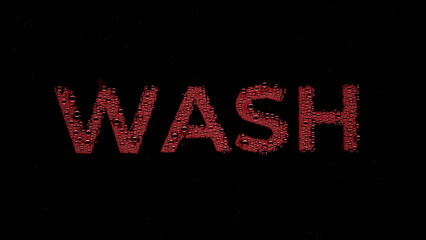 Writing wash printed on the wet glass with red drops on black background | body wash commercial