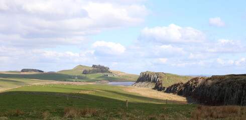 Hadrian's Wall, Northumberland from Steel Rigg. Beautiful Landscape and History.
