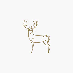deer vector design line art illustration