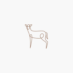 deer vector design line art illustration