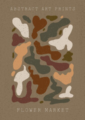 Modern A4 poster in a modern boho style hand-drawn. Suitable for poster, banner, printing, branding © Natali Gaikova