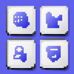 Fototapeta premium Set Video chat conference, Freelancer, and icon. White square button. Vector