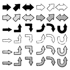 シンプルな矢印のベクターイラストセット