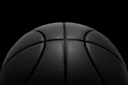 Closeup detail of basketball ball texture background. 3d render