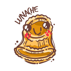 Uncooked italian pasta. Lunache for backgrounds, menu, stickers, cafe, restaurant, bar, shop. Italian cuisine staples.