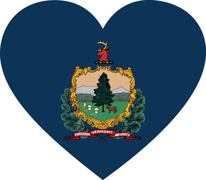 recommend clip art: Flag of US federal state of Vermont within a heart shape