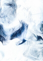 Liquid fluid art abstract background. Blue acrylic paint underwater, galactic smoke ocean © amixstudio