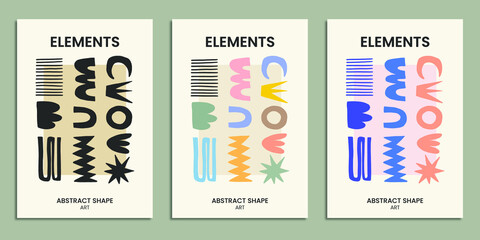 Abstract Element Shapes Modern Poster Design